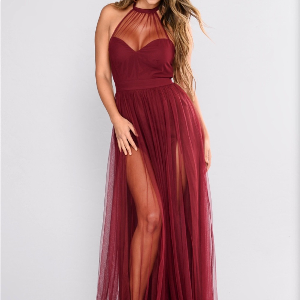 Fashion Nova Off the Tulle Halter Gown